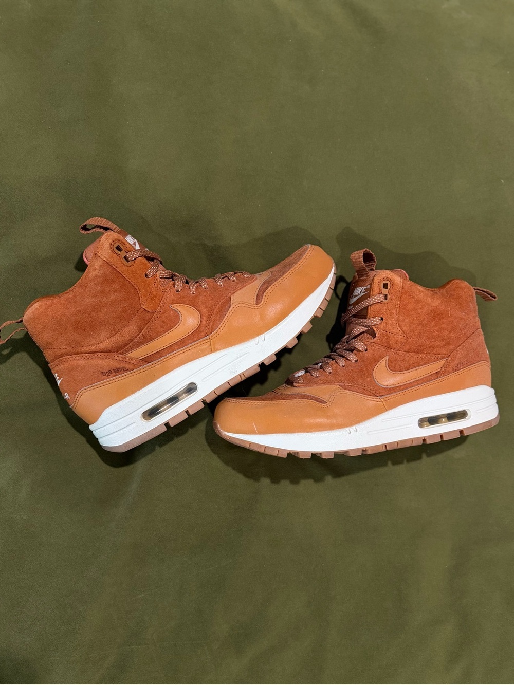 Nike Women’s Rust Orange Suede Leather High-Top Sneakers